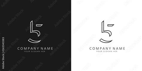 5 logo numbers modern black and white design Stock Vector | Adobe Stock