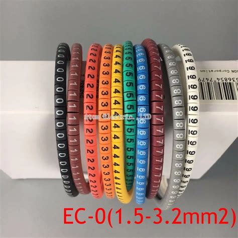 EC 0 Cable Markers Letter 1.5sq.mm 0 to 9 X 500PCS (Each50pcs ...