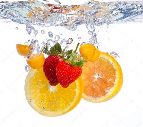 Fruit falling into water Stock Photo by ©AOosthuizen 23558943