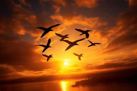 Birds flying nature sky sunlight. | Free Photo - rawpixel