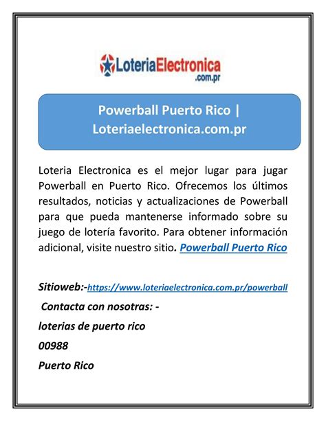 Powerball Puerto Rico | Loteriaelectronica.com.pr by lotería ...