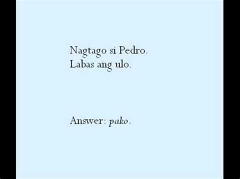 Mga Bugtong (Filipino Riddles) | Filipino words, Riddles, Filipino