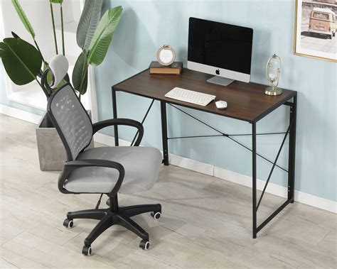 Small Computer Desk, 39" Sturdy and Heavy Duty Folding Writing Desk for ...