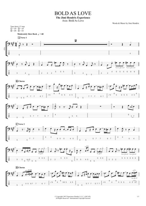 Bold as Love Tab by Jimi Hendrix (Guitar Pro) - Full Score | mySongBook