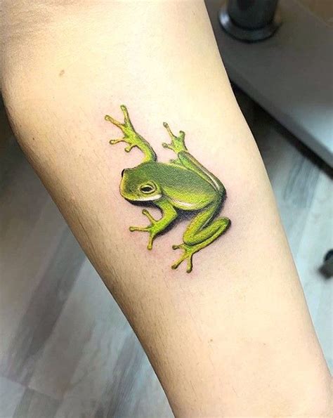 frog green 3D tattoo - | Frog tattoos, Tree frog tattoos, Green tattoos