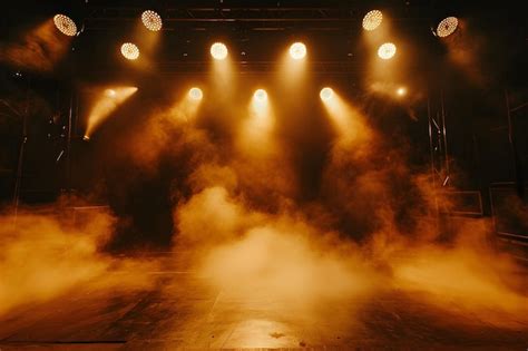 Premium Photo | Stage lighting effect with smoke and spotlights closeup ...