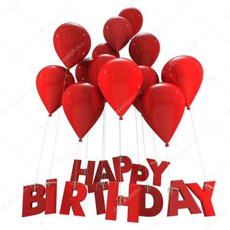 Happy birthday with red balloons — Stock Photo © franckito #65895257