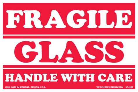 Fragile Labels | 4" x 6" Fragile Glass Handle With Care Label | America's Finest Labels