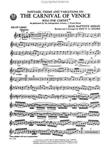 ARBAN CARNIVAL OF VENICE TRUMPET PDF