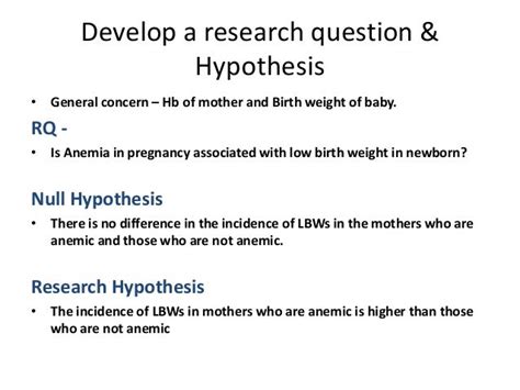 HYPOTHESIS EXAMPLES - alisen berde