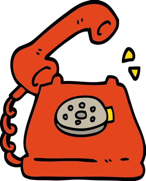 hand drawn doodle style cartoon telephone ringing 12412201 Vector Art at Vecteezy