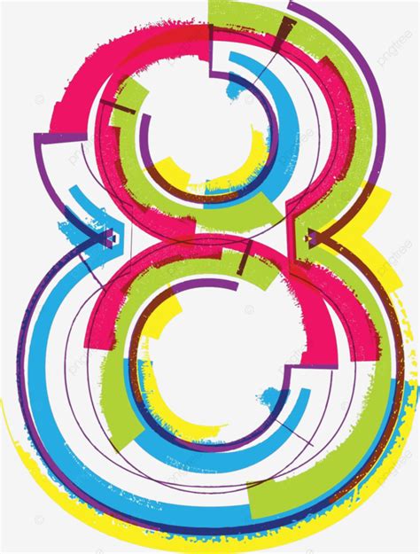 Colorful Grunge Number 8 Symbol Graffiti Number Vector, Symbol ...