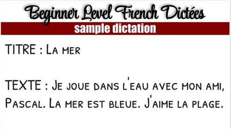 Beginner Level French Dictées - French Dictation Exercises | TPT