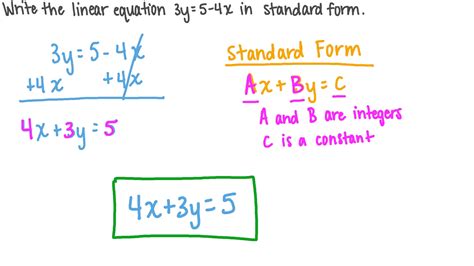 Question Video: Writing Linear Equations in Standard Form | Nagwa