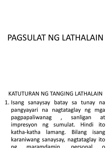 Pagsulat NG Lathalain | PDF