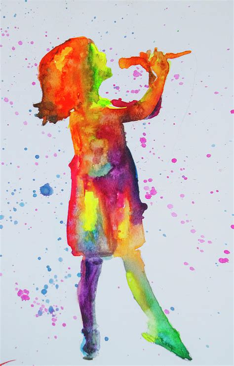 little girl singing watercolor by Vali Irina Ciobanu Painting by Vali ...