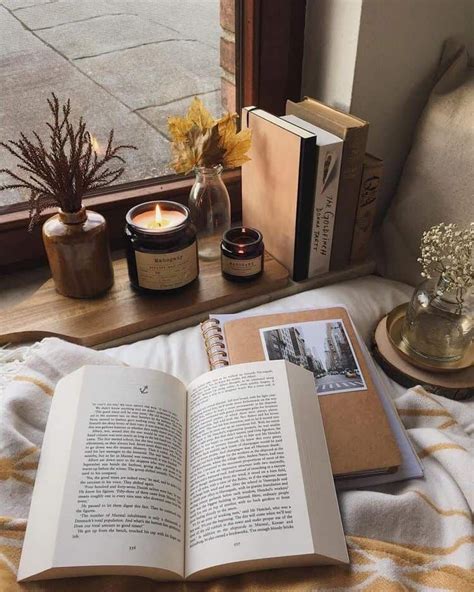 #books #aesthetic #bibliophile #fall #cozy #book #candle #reading #autumn #morning https ...