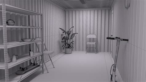 Office Container With Interior Model - TurboSquid 2019200