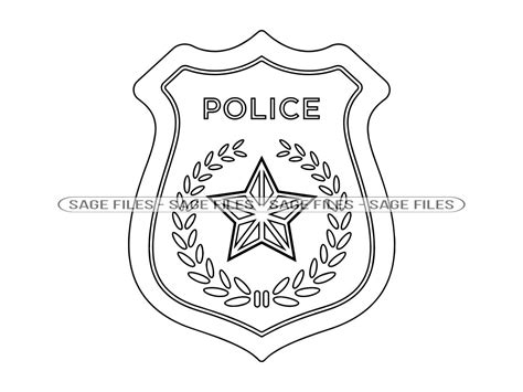 Police Badge Outline SVG, Police SVG, Police Clipart, Police Files for Cricut, Police Cut Files ...