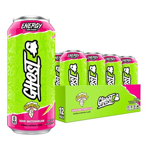 Buy GHOST Energy Drink - 12-Pack, Warheads Sour Watermelon, 16oz ...