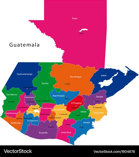 Guatemala map Royalty Free Vector Image - VectorStock