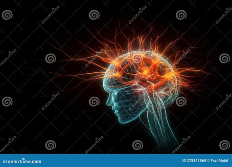 Human Brain Showing Neural Pathways And Neurons Firing Concept ...