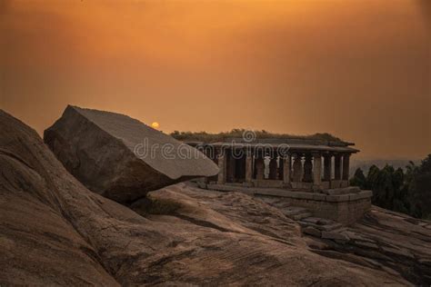 View of Hampi Ruins at Sunset on Hemakuta Hill. Stock Photo - Image of tourism, heritage: 272469474