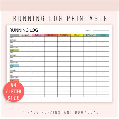 Running Tracker / Running Training Planner / Running Training | Etsy