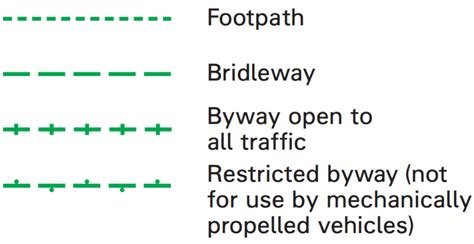 Paths and rights of way on Ordnance Survey maps - key to the symbols ...