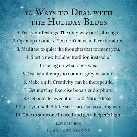 10 Ways to Deal with the Holiday Blues - Tiny Buddha