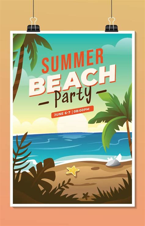 Summer Beach Party Poster Template 7579658 Vector Art at Vecteezy