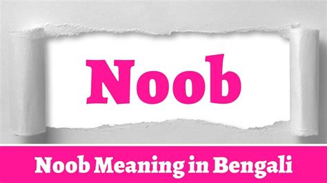 Noob Meaning in Bengali - Ruposhi Bangla