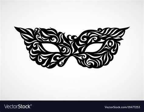 Black and white isolated masquerade mask Vector Image