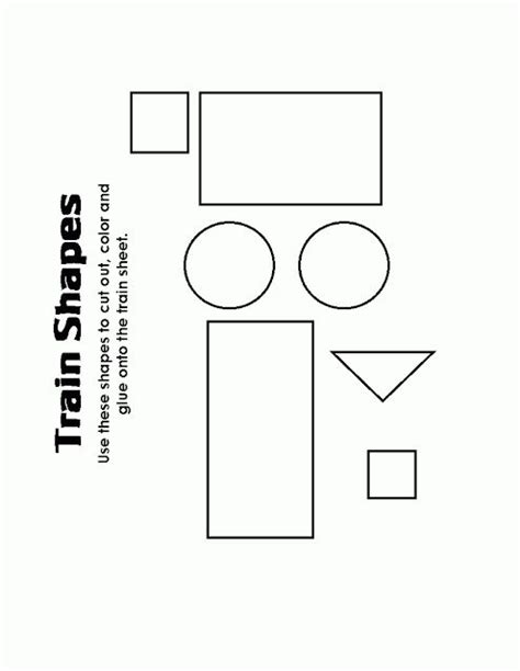 Shapes train worksheets | Themes: Community & Transportation ...