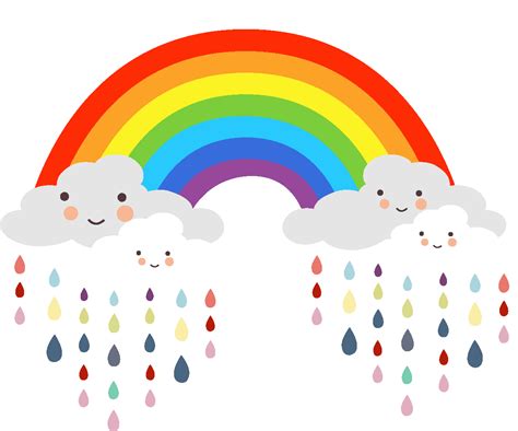 Download HD Cartoon Rainbow Cloud Raindrops Elements - Rainbow With ...