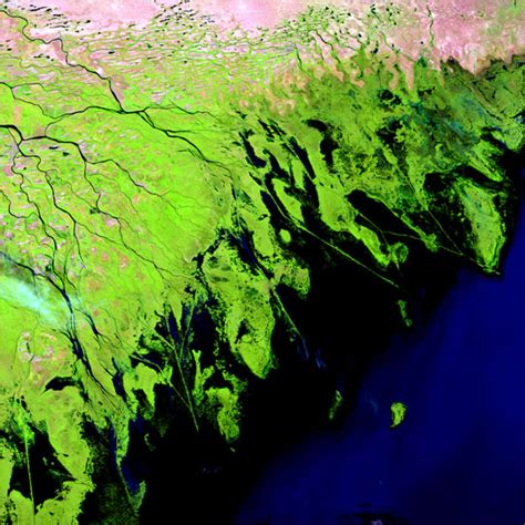 Volga River Delta - Landsat 7