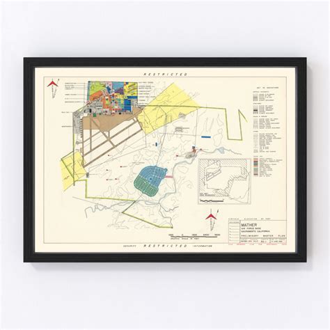 Vintage Map of Mather Air Force Base, 1952 by Ted's Vintage Art