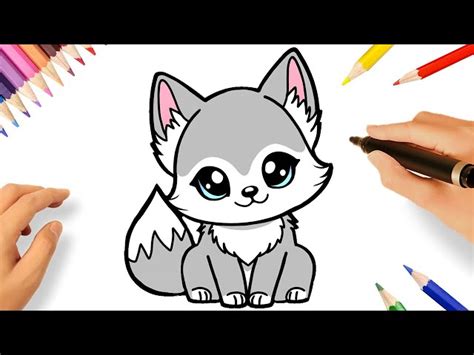 How To Draw A Cute Cartoon Wolf