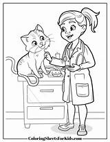 Veterinarian Coloring Pages PDF Printables  Sheets For Kids sketch template