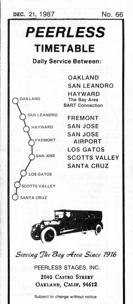 1987 Oakland Peerless Stages Schedule | Peerless Stages ran … | Flickr