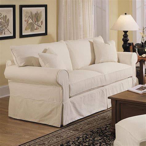 Klaussner Jenny Slipcover Sofa with Skirt | Value City Furniture | Sofas