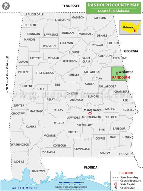 Randolph County Map, Alabama | Where is Randolph County