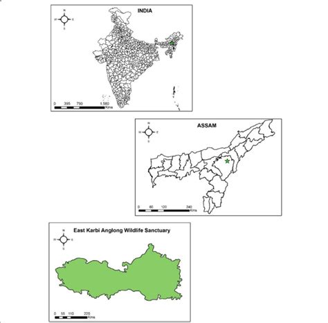 Map of East Karbi Anglong Wildlife Sanctuary, Assam, indicating... | Download Scientific Diagram