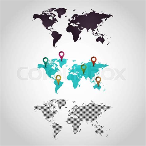 World map logo design icon vector set | Stock vector | Colourbox