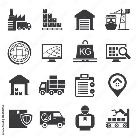 logistics, supply chain icons Stock Vector | Adobe Stock