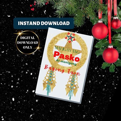 Maligayang Pasko Tagalog Greeting Card or Wall Art Printable/ - Etsy