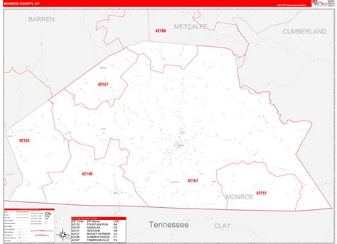 Wall Maps of Monroe County Kentucky - marketmaps.com