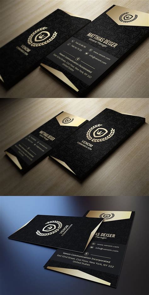 Gold And Black Business Card | Business card design black, Business card template design ...