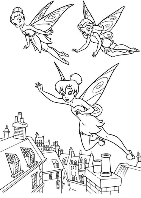 Tinkerbell and Rosetta and Fawn Coloring Page - NetArt | Tinkerbell ...