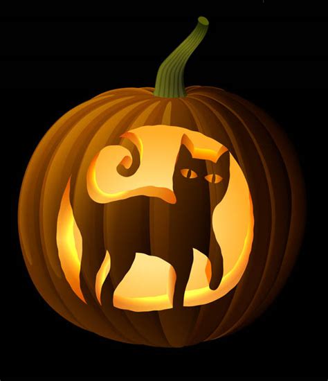 Black Cat Pumpkin Carving Stencil – Celebrating Halloween